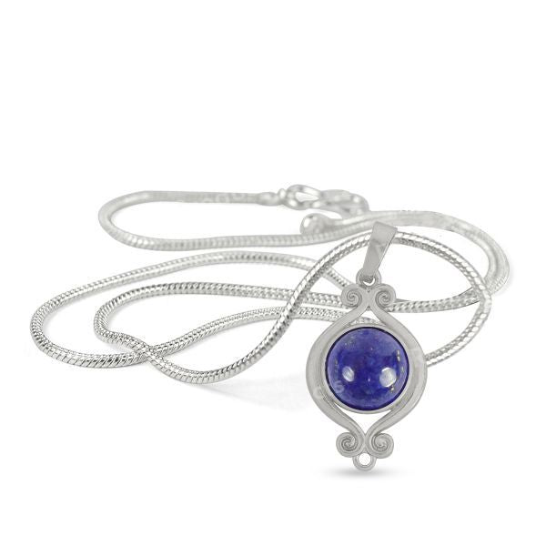 Natural Crystal Stone Designer Round Shape Pendant - Locket mm with Metal Chain
