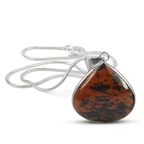 AAA Natural Crystal Stone Drop Shape Pendant - Locket with Metal Chain