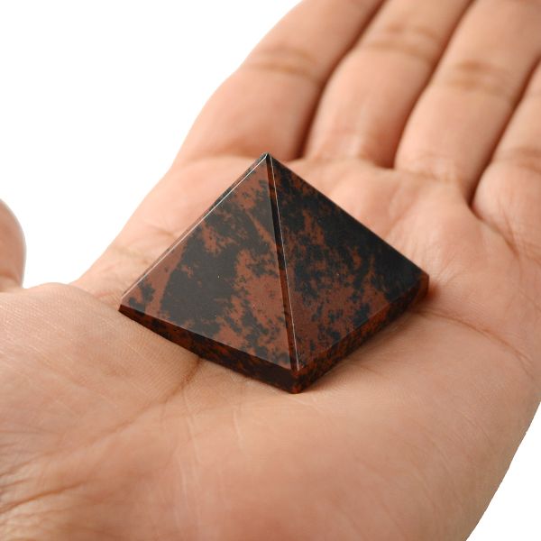 Reiki Charged Mahogany Obsidian Pyramid for Strength and Energy Balance