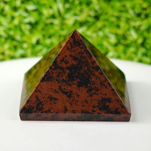 Natural Mahogany Obsidian Energy Healing Pyramid