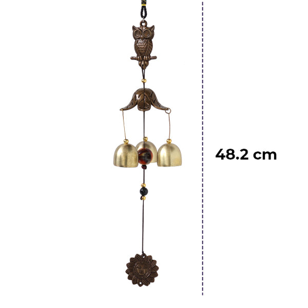 Fengshui Owl Wind Chime Hanging for Window Balcony Decor Home Endurance Door Decoration