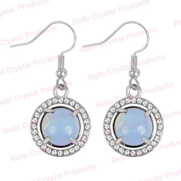Natural Crystal Stone Round Shape Earrings for Girls Women