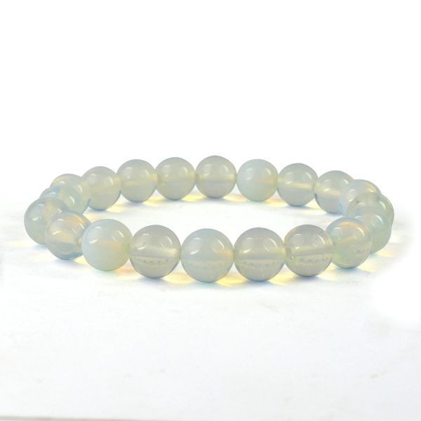 Natural Opalite crystal bracelet 10mm beads for stress relief