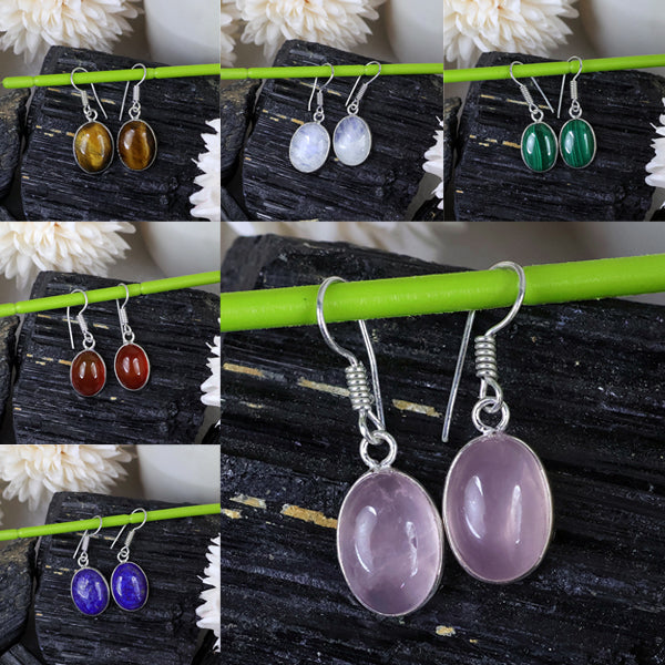 Natural Oval Shape Earring With Crystal Stone for Girls And women