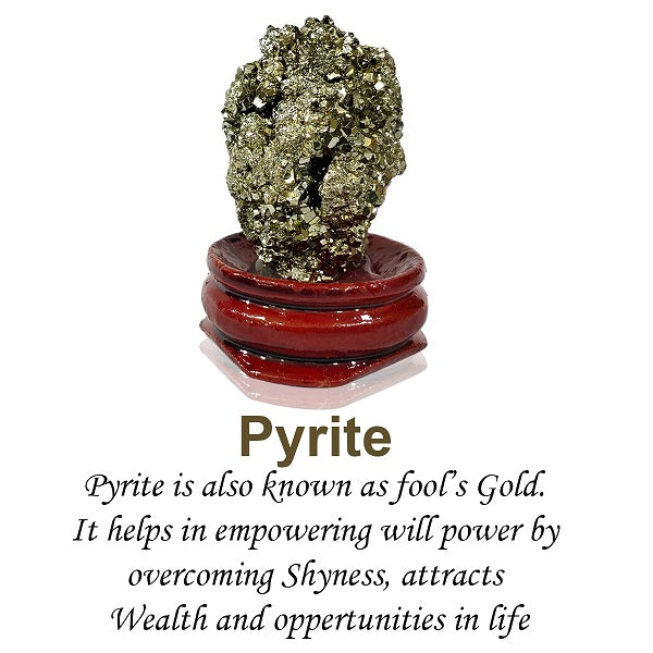 Certified Natural Pyrite Raw Rough Stones Cluster With Stand 30 gram