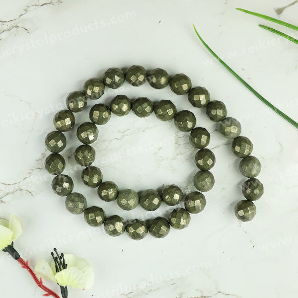 Reiki charged Pyrite loose beads 35-40 pcs