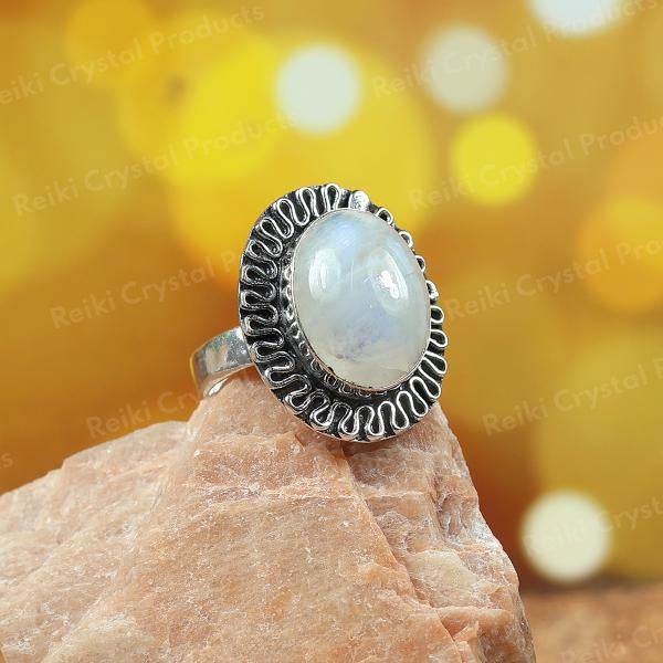 Natural Original Crystal Stone Adjustable Ring