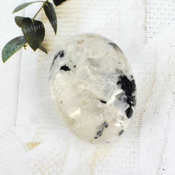 Rainbow Moonstone Crystal Palm Stone Energy Healing Stone