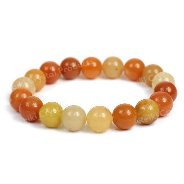 10 mm Red Aventurine Round Bead Bracelet for Motivation and Prosperity