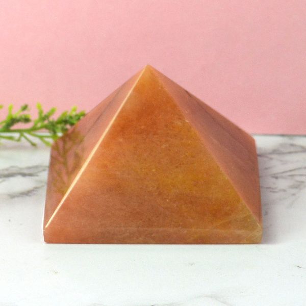 Reiki energized Red Aventurine pyramid for motivation and focus