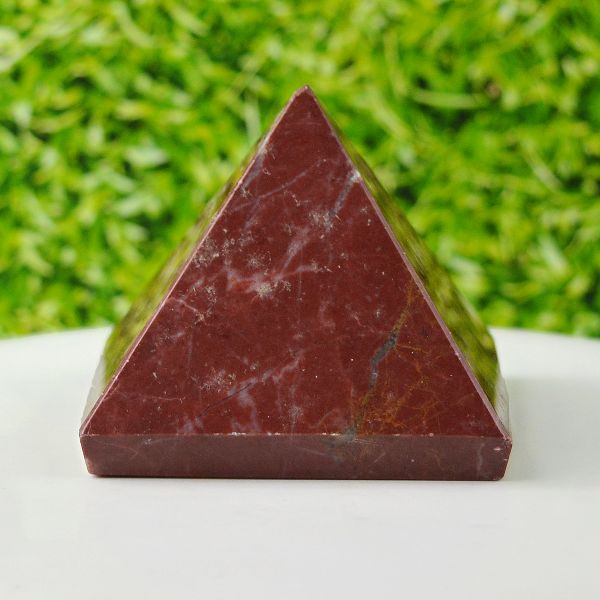 Reiki energized Red Jasper pyramid for strength and stability