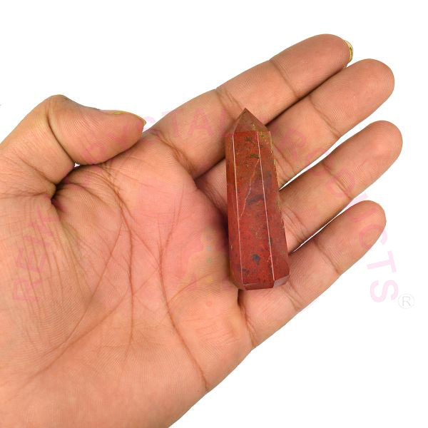 Reiki Charged Red Jasper Crystal Pencil for Vitality and Energy Balance