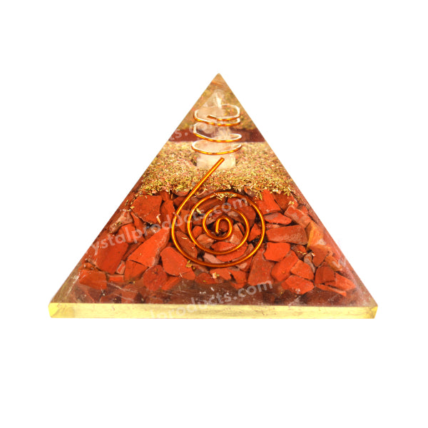 Natural Red Jasper / Orgonite Pyramid 60 mm