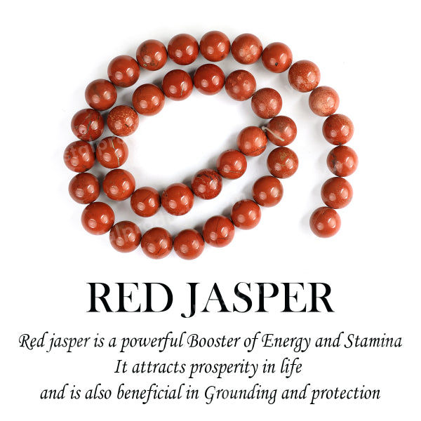 Red Jasper 10 mm Round Loose Beads 35-40 pcs for Making Bracelet Mala Necklaces