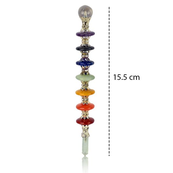 7 Chakra Crystal Wand for Meditation and Reiki