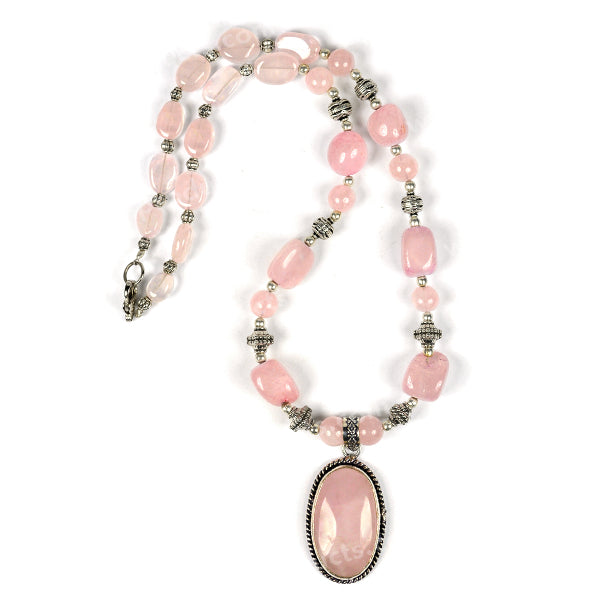 Natural Crystal Stone Oval Shape Necklace for Women