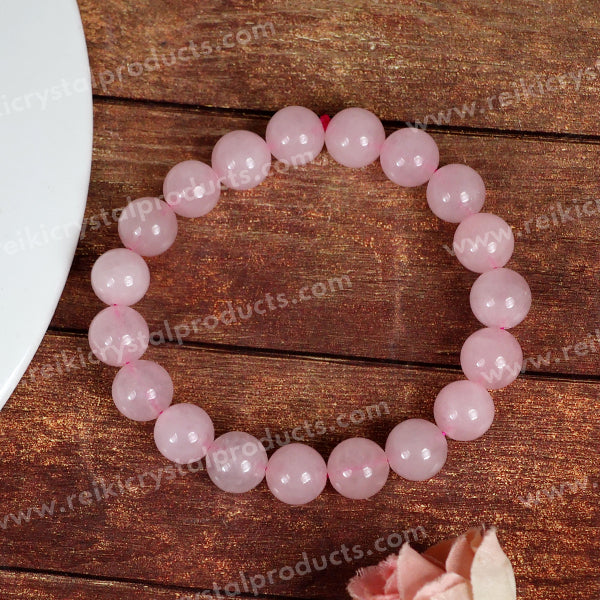 Reiki Charged Rose Quartz Bracelet for Peace and Relationships