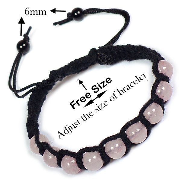 Natural Crystal Stone 8 mm Round Bead Thread Bracelet