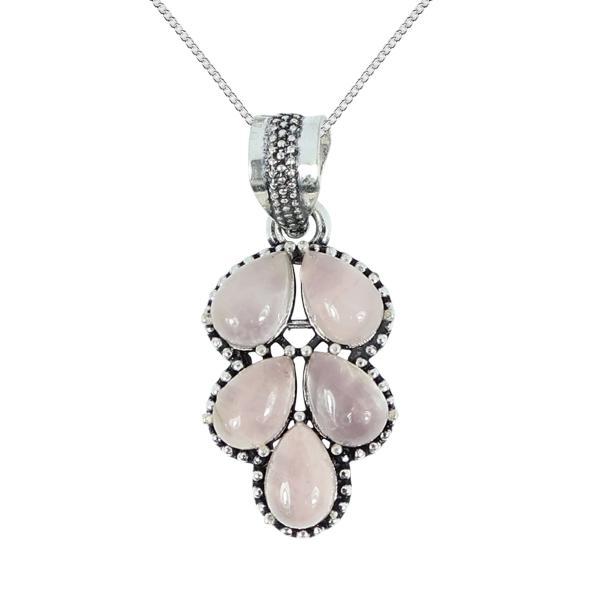 Natural Gemstone Crystal Pendant Locket with Chain for Women Girls