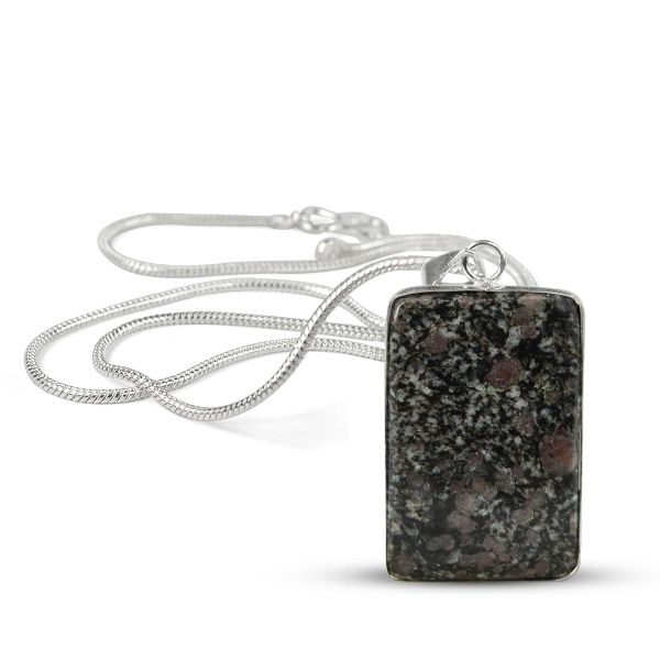 Natural AAA Quality Square Shape Pendant - Locket with Metal Chain