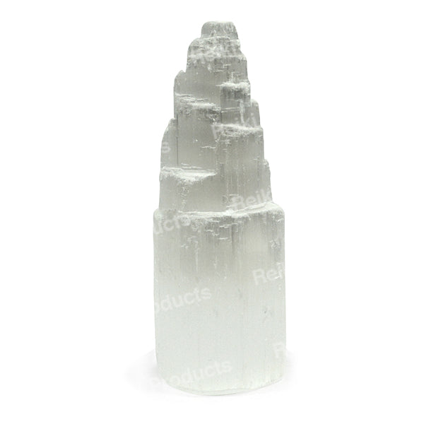 Energy Infused Natural Selenite Tower 10 cm | Crystal Charging, Reiki Healing, Meditation & Home Spiritual Decor