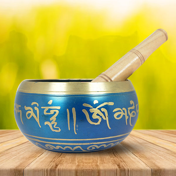 Tibetan Singing Bowl with Wooden Stick 12.7 cm (5 Inch) | Meditation Prayer Bowl for Yoga, Reiki, Music Therapy & Spiritual Practices