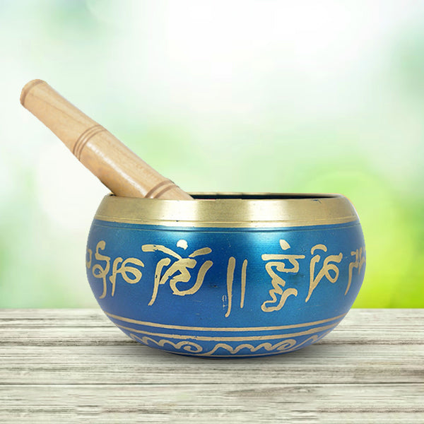 Tibetan Singing Bowl with Wooden Stick 10.1 cm (4 Inch) | Meditation Prayer Bowl for Yoga, Reiki, Music Therapy & Spiritual Practices