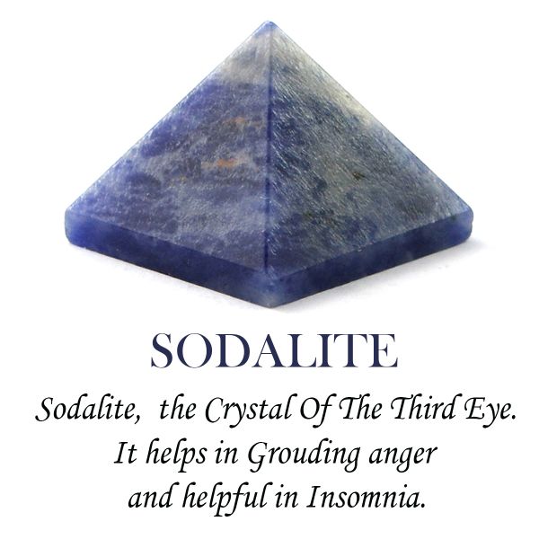 Reiki energized Sodalite mini pyramid for clarity and balance