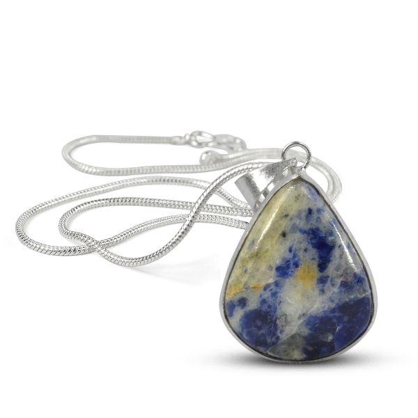AAA Natural Crystal Stone Drop Shape Pendant - Locket with Metal Chain