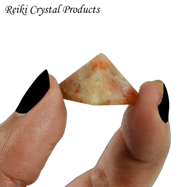 Reiki Charged Sunstone Pyramid for Positive Energy and Growth