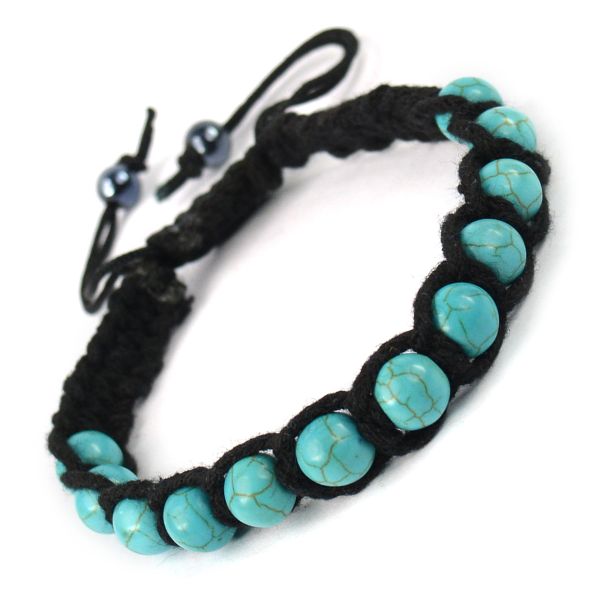Natural Crystal Stone 8 mm Round Bead Thread Bracelet