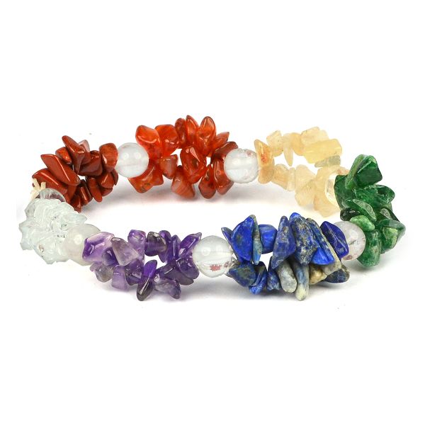 colorful 7 chakra gemstone bracelet for healing and protection