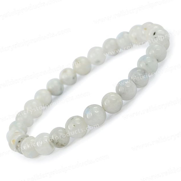Natural Crystal Stones 6 mm Round Beads Bracelet
