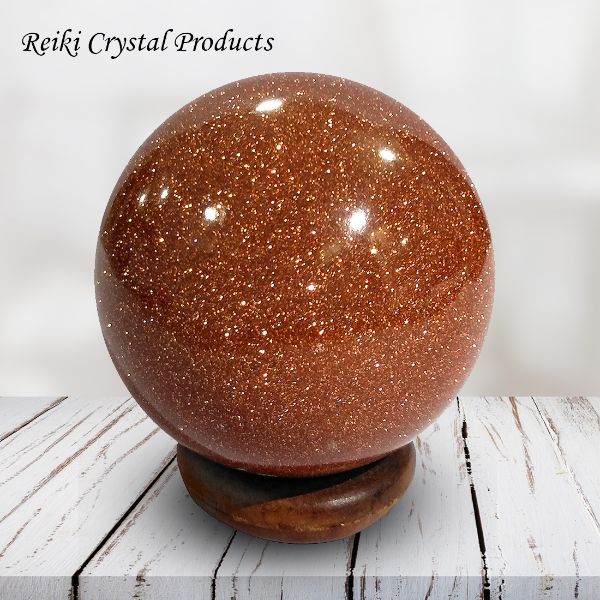 Goldstone Crystal Sphere for Success and Motivation