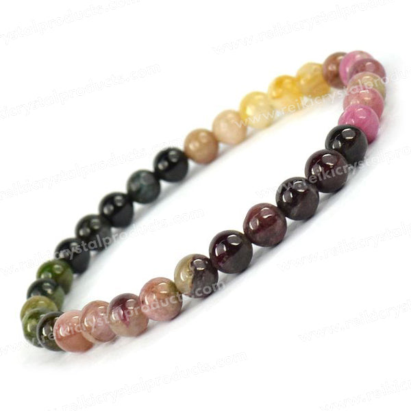 Natural Crystal Stones 6 mm Round Beads Bracelet