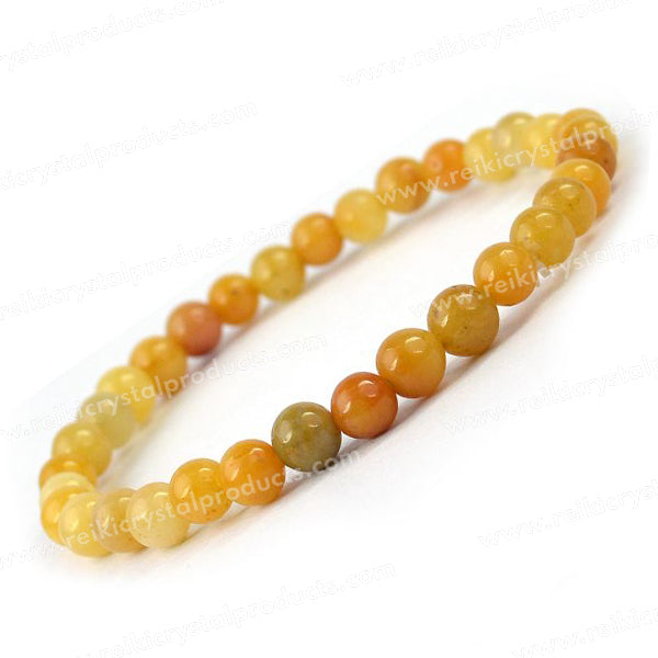 Natural Crystal Stones 6 mm Round Beads Bracelet