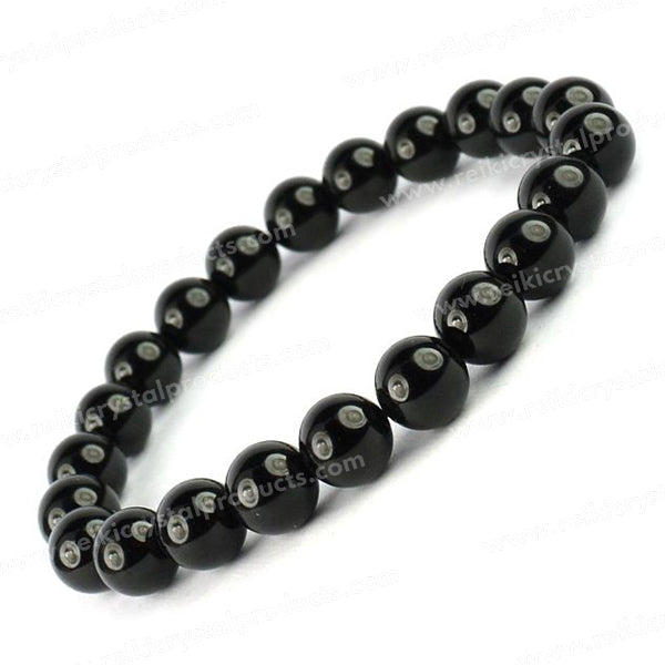 Black Onyx 8mm round bead bracelet energy healing jewelry