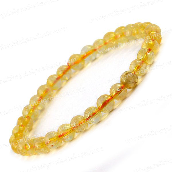 Natural Crystal Stones 6 mm Round Beads Bracelet