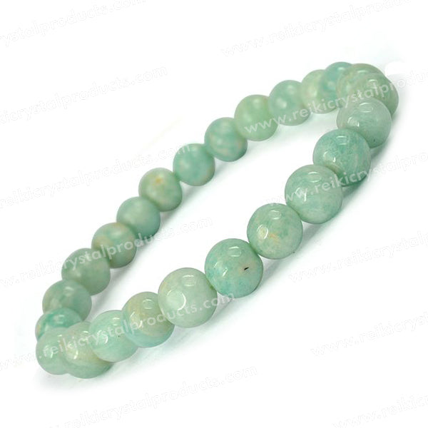 AAA Amazonite 8 mm Round Bead Bracelet for Men & Women | Communication, Confidence, Emotional Balance & Inner Peace