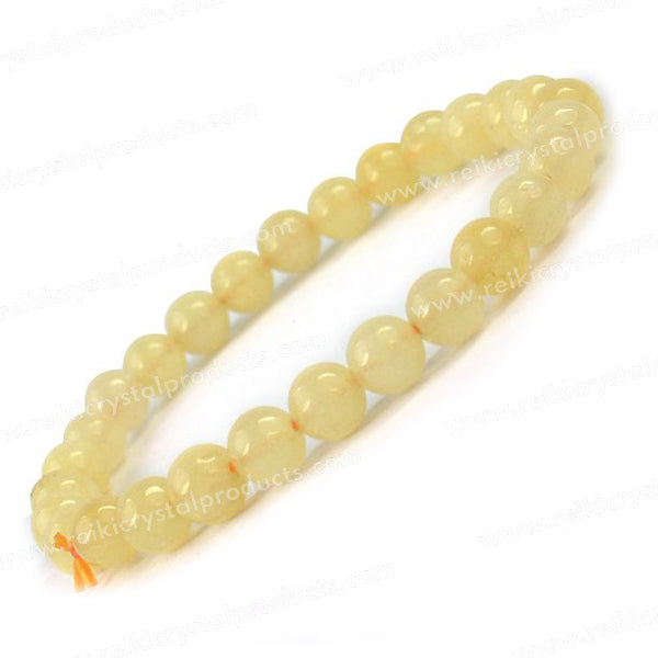 Natural Crystal Stones 6 mm Round Beads Bracelet