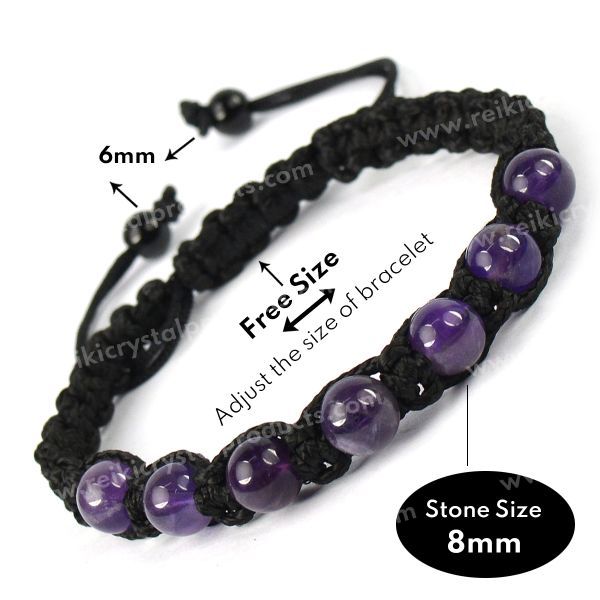 Natural Crystal Stone 8 mm Round Bead Thread Bracelet