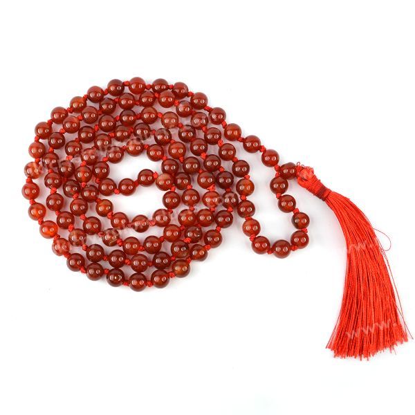 Red Onyx 8 mm 108 Round Bead Mala