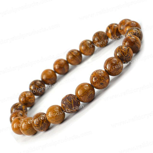 Natural Crystal Stones 8 mm Round Bead Bracelet