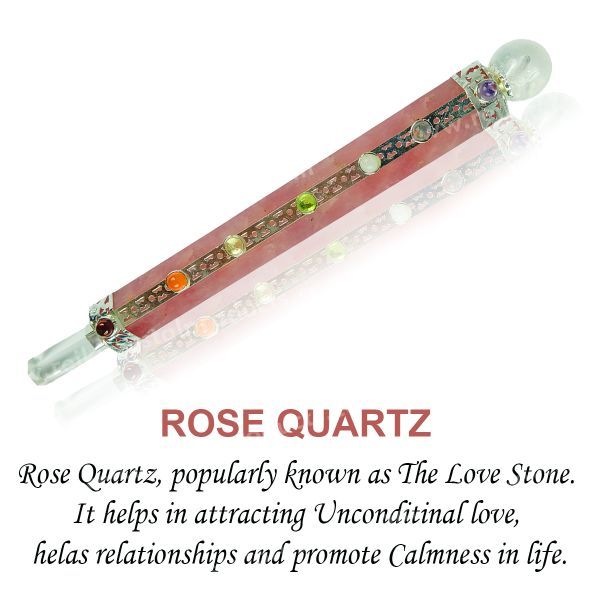 Rose Quartz 7 Chakra Energy Healing Wand