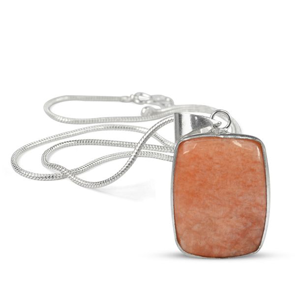 Natural AAA Quality Square Shape Pendant - Locket with Metal Chain