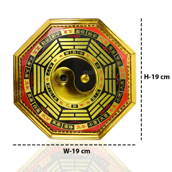 Feng Shui Yin Yang Protection Mirror 18 cm | Positive Energy, Harmony & Prosperity Wall Decor for Home & Office
