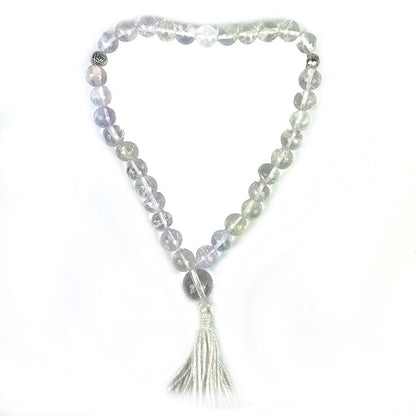 Natural Crystal Stone Tasbeeh Jaap Mala for Prayer 33 Beads 8 mm