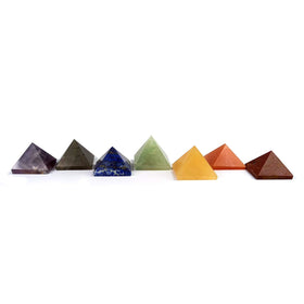 7 Chakra Reiki Symbol Engraved Pyramids Set of 7 pc