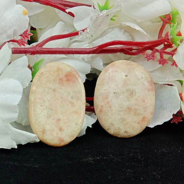 Natural Worry Palm Stone Oval Shape Cabochons Pack of 2 pc