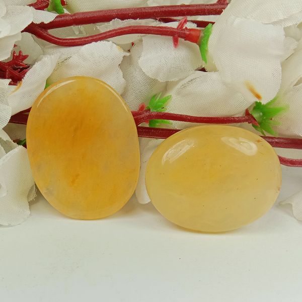 Natural Worry Palm Stone Oval Shape Cabochons Pack of 2 pc